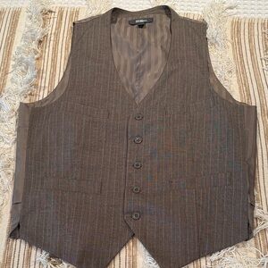 Brown taupe tan pin Striped Vest. Size L never worn. No tags